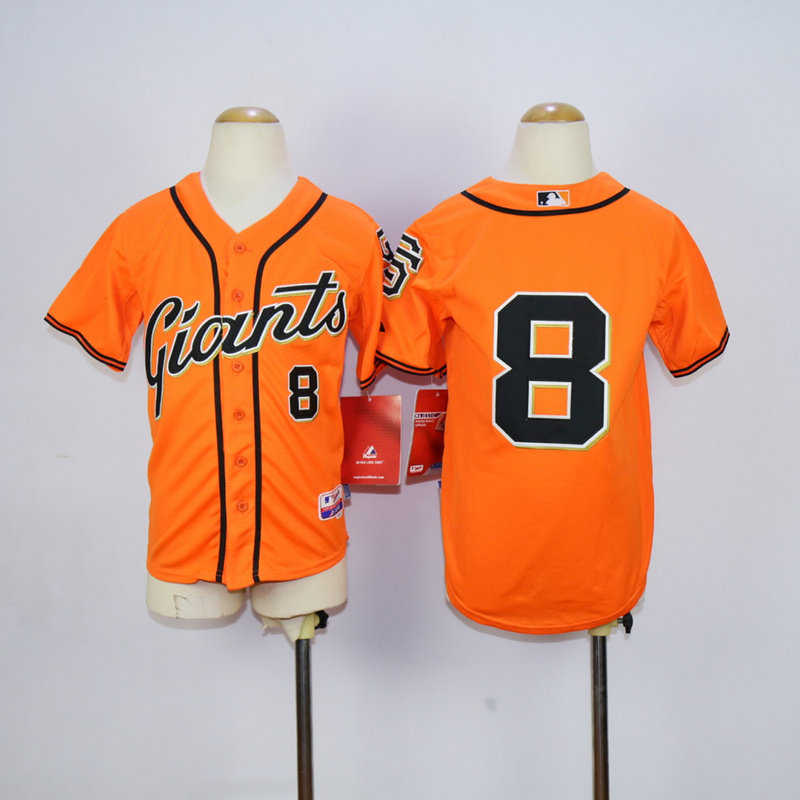 Youth San Francisco Giants 8 Pence Orange MLB Jerseys